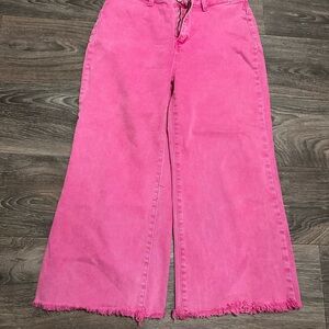 Pink Wide-Leg Women Jeans